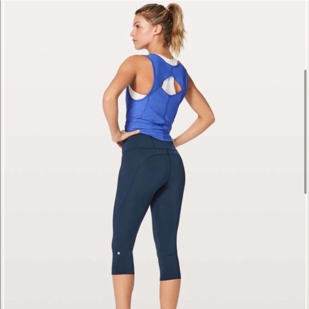 Lululemon Fast & Free Crop II Nulux 19" True Navy - Picture 3 of 8